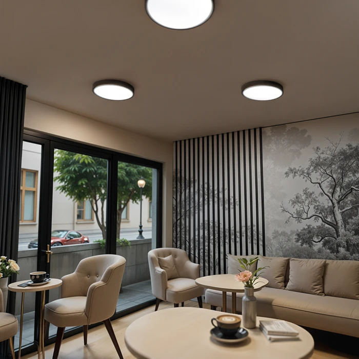 Plafon natynkowy LED 50cm okrągły 50W 3000K czarny 1312 - Decorativi