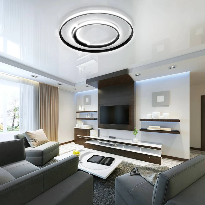 Designerska lampa na pilota do sypialni LED OKRĘGI 76W 412 - Decorativi