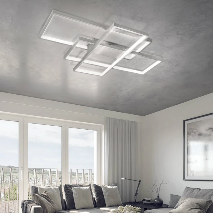 Nowoczesna lampa do salonu sufitowa LED 80W z pilotem 657 - Decorativi
