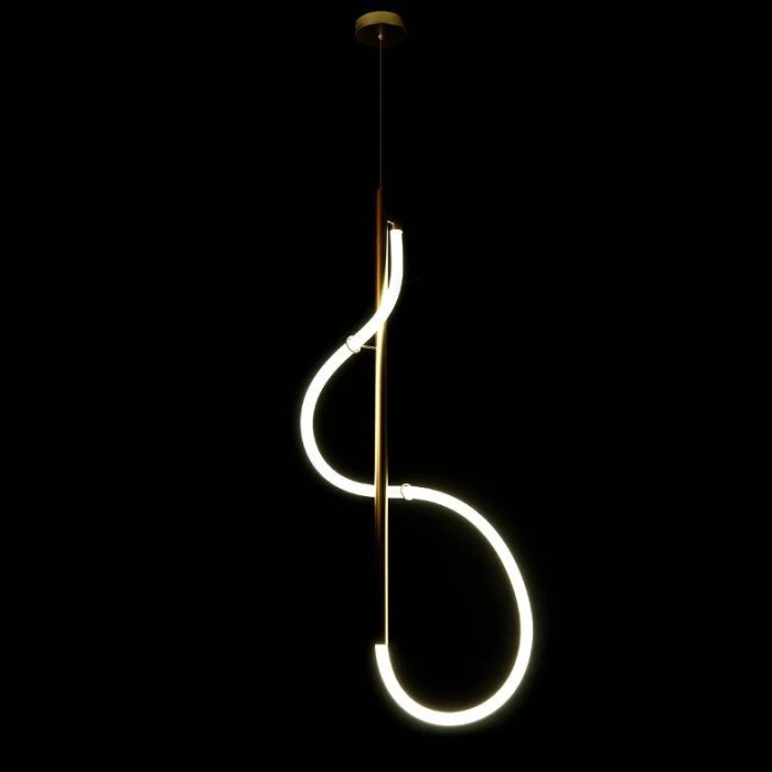 Lampa  designerska złota na pilota Snake LED wężyk 21,5W 607 - Decorativi