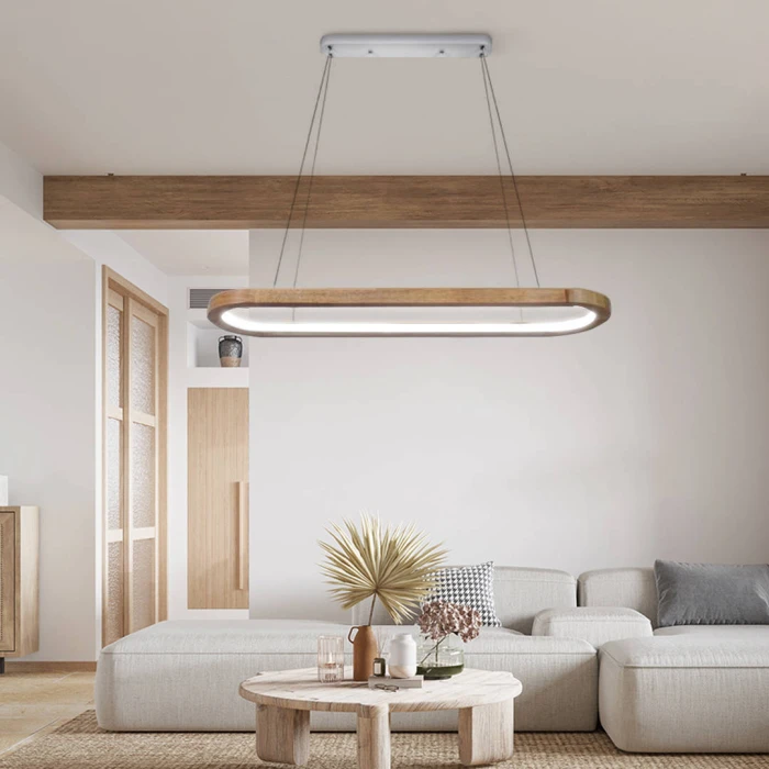 Lampa Designerska Drewniana  na pilota Led 80W 563 - Decorativi