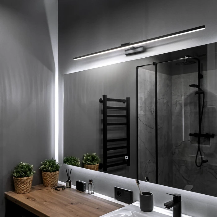 Kinkiet LED łazienkowy długi 120cm 22W czarny 4000K 1087 - Decorativi