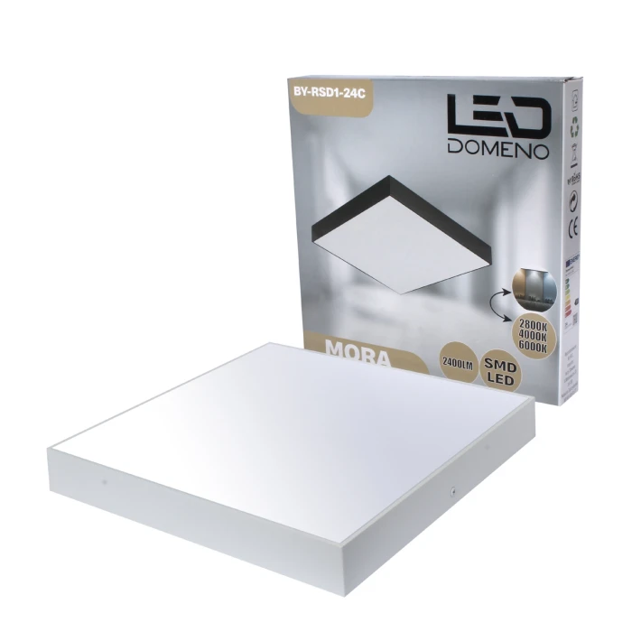 Lampa natynkowa Mora 30x30 24W IP44 biała BY-RSD1-24C 1185 - Decorativi