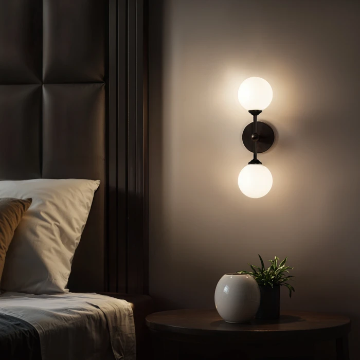 Kinkiet Belgrado + Kule białe  2xG9 czarny 1243 - Decorativi