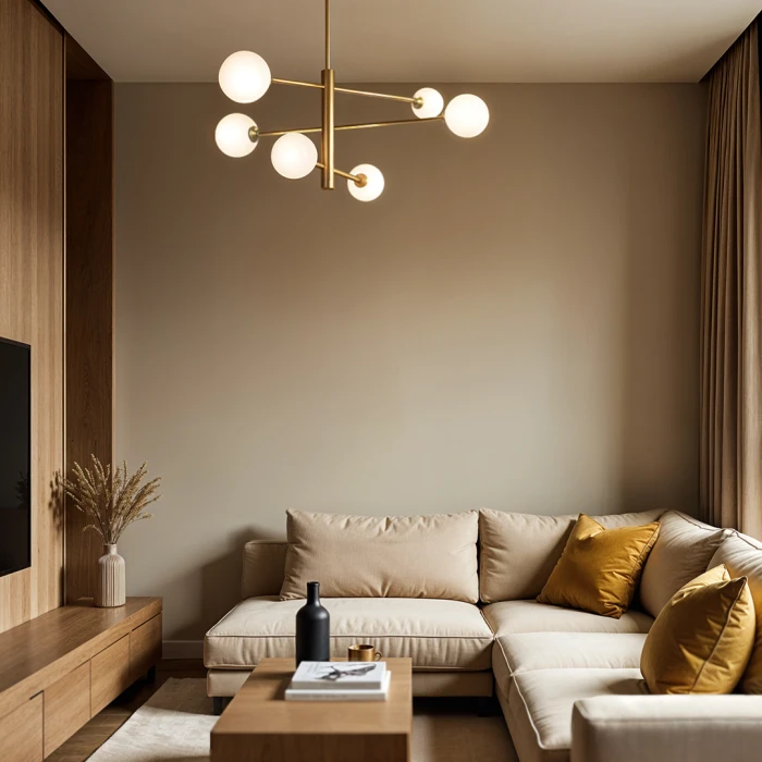 Lampa sufitowa Belgrado 6xG9 złota + białe kule 1246 - Decorativi