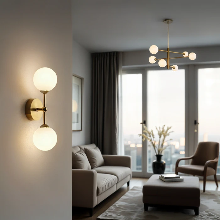 Lampa sufitowa Belgrado 6xG9 złota + białe kule 1246 - Decorativi