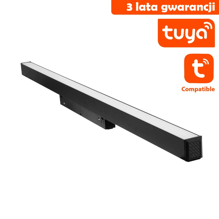 Linia LED Do Szyn Magnetycznych TUYA 20W CCT Czarna 1302 - Decorativi