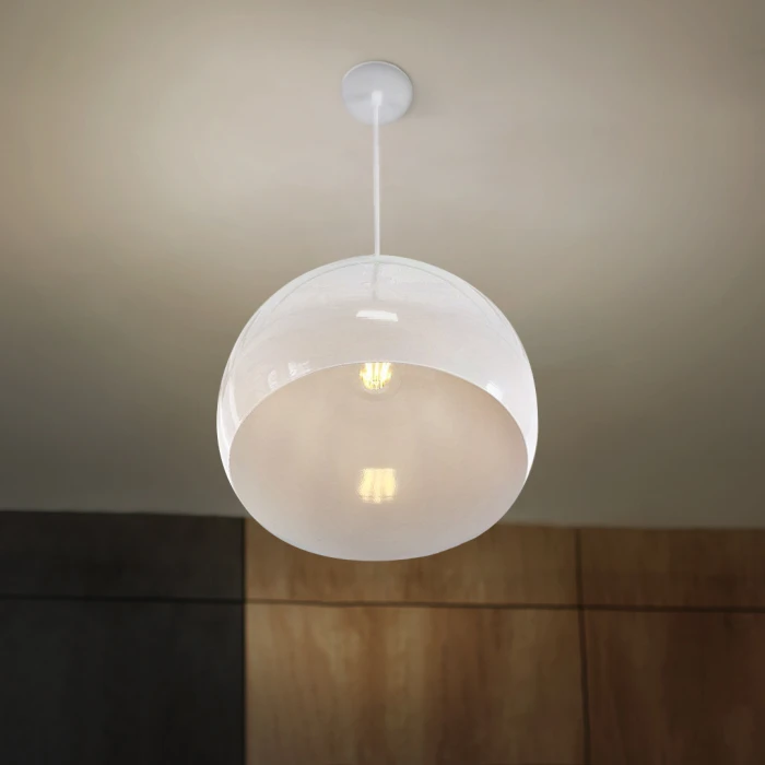 Lampa wisząca metal E27 biała 536 nowoczesna do kuchni 536 - Decorativi