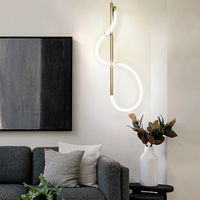Lampa wisząca wężyk LED złota