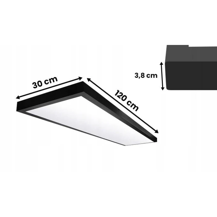 Panel Led 120x30 mocny 5200 lm natynkowy czarny 40W 130 lm/W  954 - Decorativi
