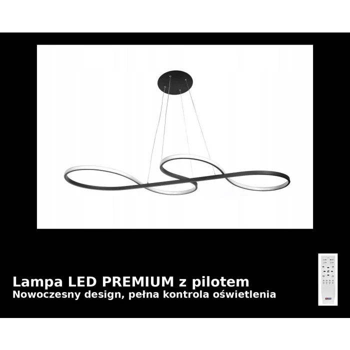 Lampa wisząca designerska na pilota LED 60W czarna 838 - Decorativi