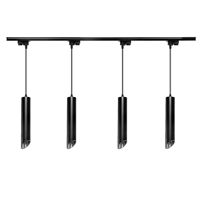 Lampa do szynoprzewodu wisząca czarno-srebrnaGU10 30CM 370 - Decorativi