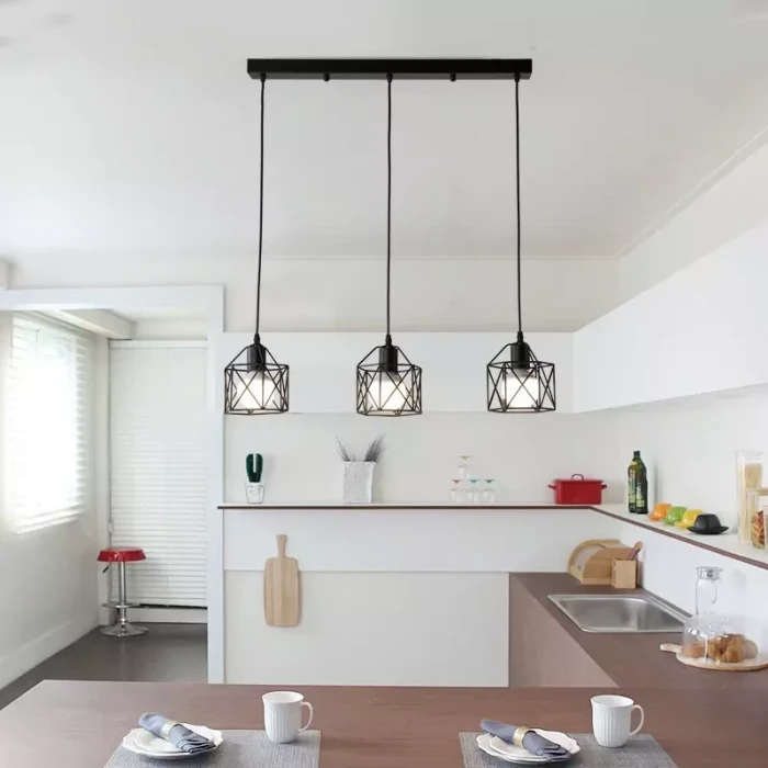 Lampa wisząca do salonu loftowa Brylant do jadalni czarny 3xE27 501 - Decorativi