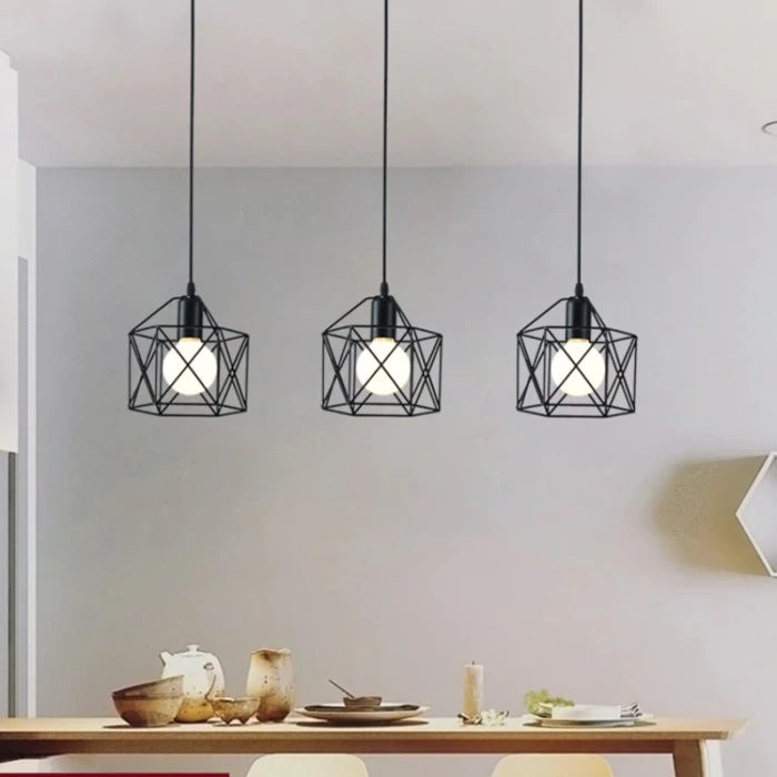 Lampa wisząca do salonu loftowa Brylant do jadalni czarny 3xE27 501 - Decorativi