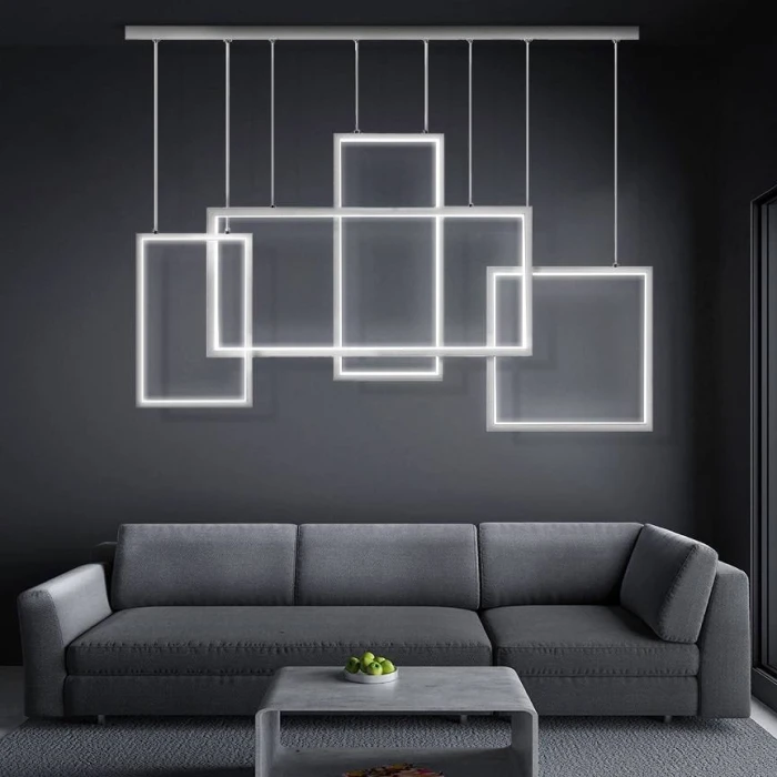 Lampa  designerska Prostokąty LED 75W biała 4000K 531 - Decorativi