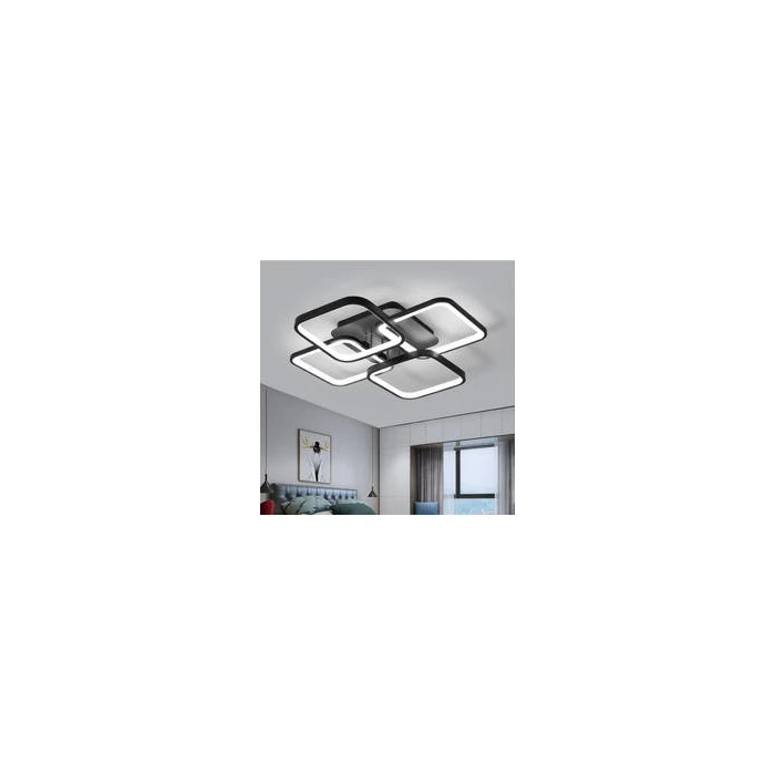 Lampa Dekoracyjna do pokoju z pilotem 42W Czarna 4 Kwadraty 292 - Decorativi