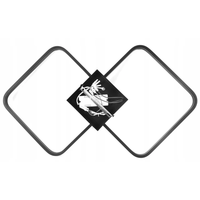 Designerska Lampa sufitowa na pilota LED kwadraty 42W Czarna 303 - Decorativi