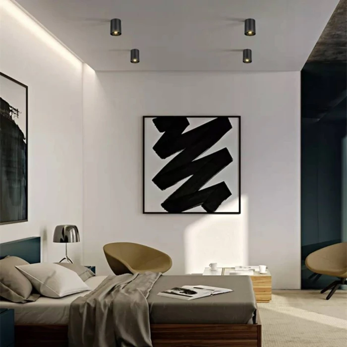 Tuba GU10 sufitowa okrągłą lampa biała bross regulowana 163 - Decorativi