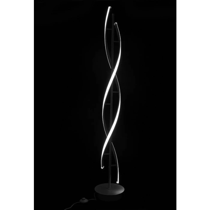 Designerska czarna lampa podłogowa do salonu z pilotem LED 70W 404 - Decorativi