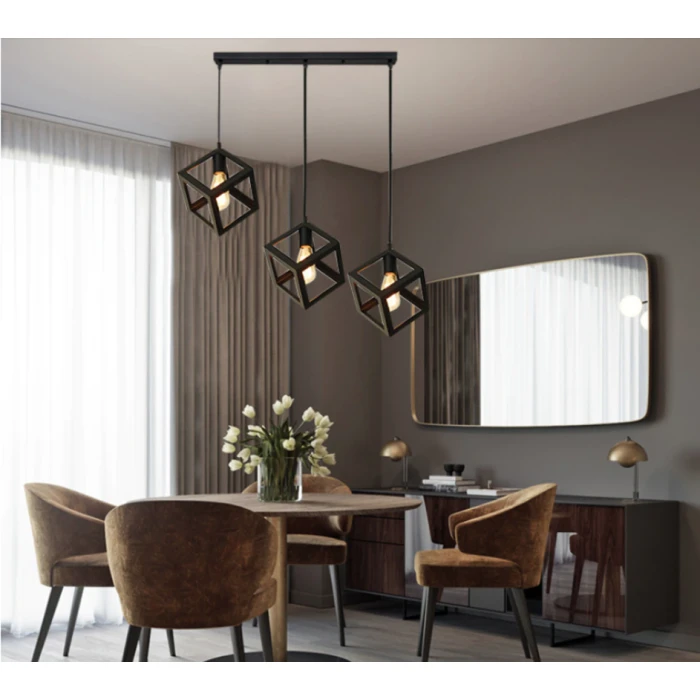 Lampa Loftowa na listwie Kostka  3xE27 do salonu ciekawa 504 - Decorativi