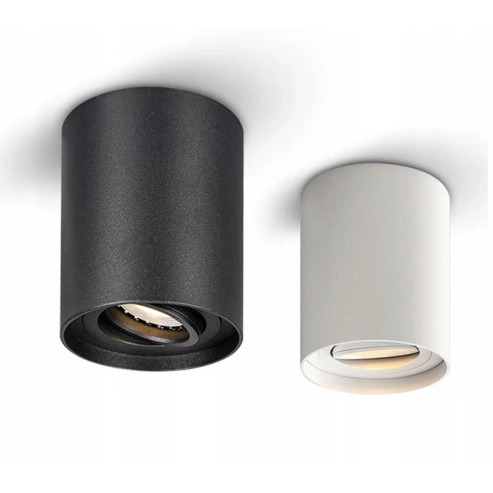 Tuba GU10 sufitowa okrągłą lampa czarna bross regulowana 164 - Decorativi