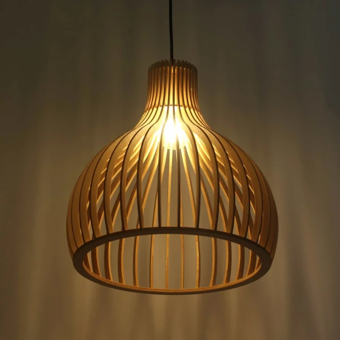 Lampa designerska drewniana wisząca E27 565 - Decorativi