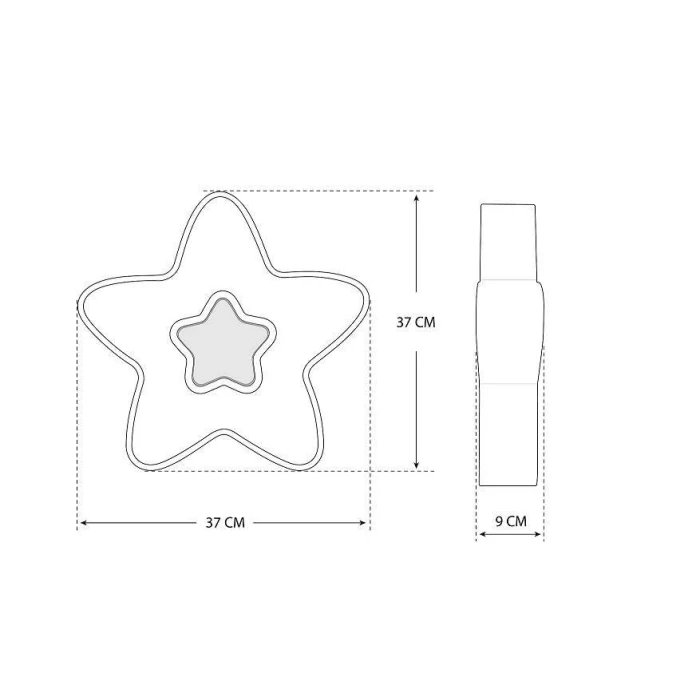Lampa do pokoju dziecinnego na pilota sufitowa szare gwiazdki 28W 407 - Decorativi