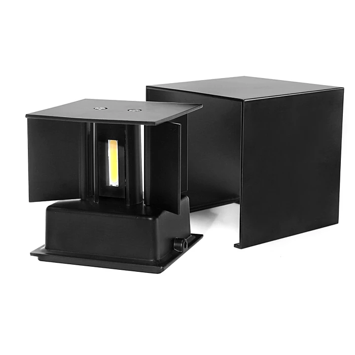 Kinkiet na ścianę LED kostka 6W 4000K z przesłoną czarny 597 - Decorativi
