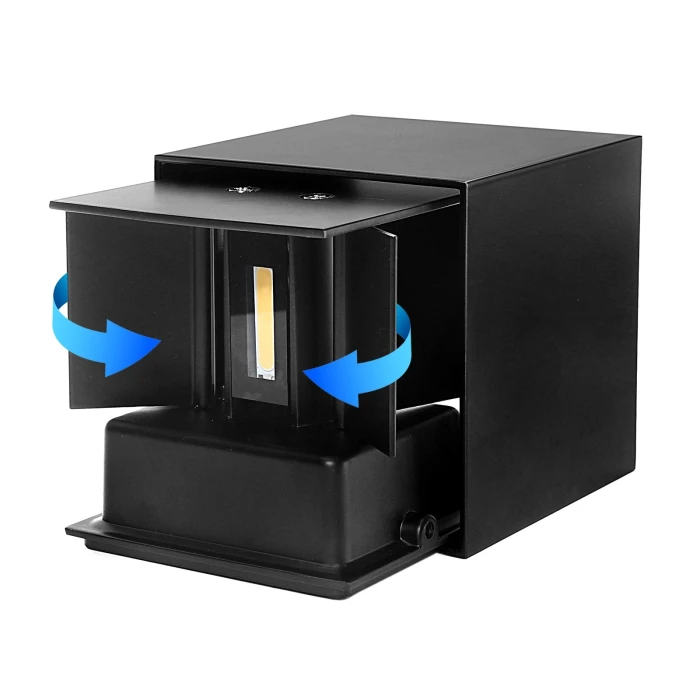 Kinkiet na ścianę LED kostka 6W 4000K z przesłoną czarny 597 - Decorativi
