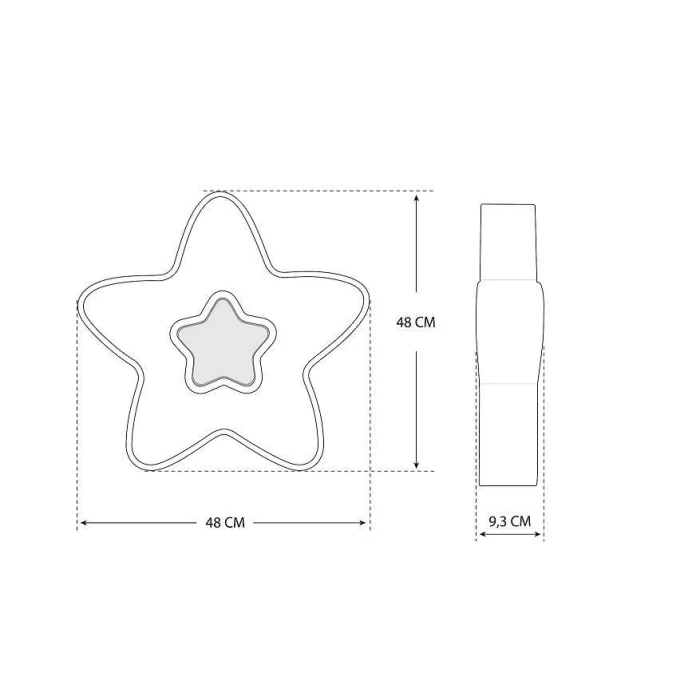 Lampa do pokoju dziecinnego na pilota sufitowa niebieskie gwiazdki 36W 408 - Decorativi