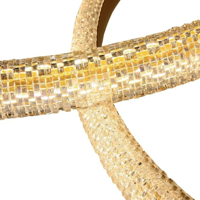 Lampa wisząca złote okręgi do salonu LED na pilota 508 - Decorativi