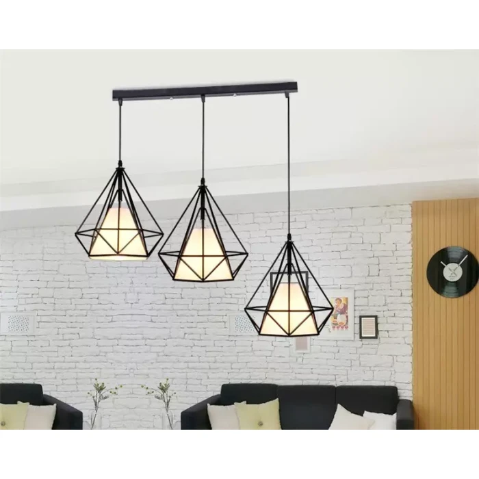 Lampa loftowa Diament na listwie do jadalni 3xE27 499 - Decorativi