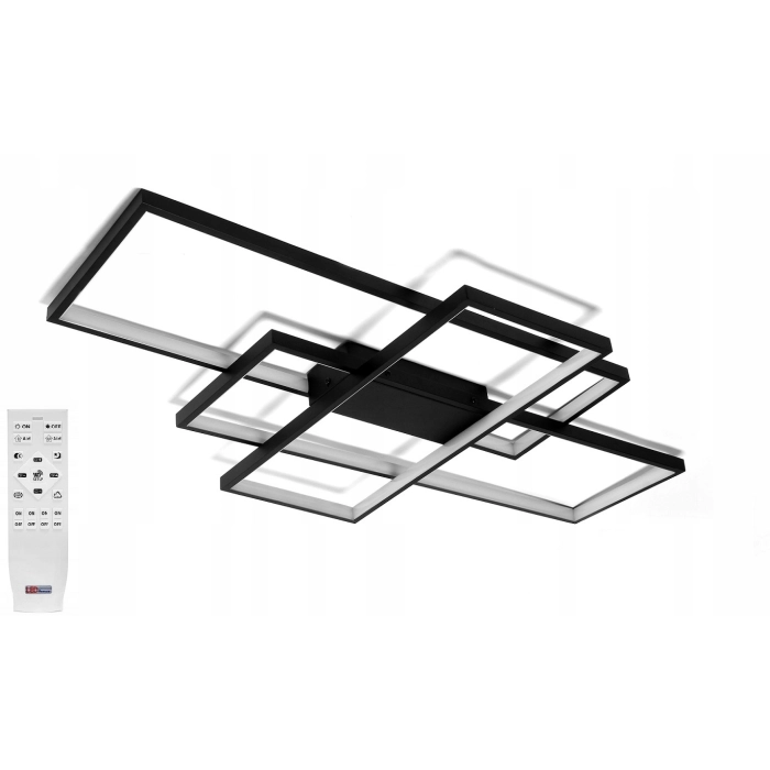 Lampa kwadraty na pilota LED RING 100w dl-j07 czarny 1670 - decorativi