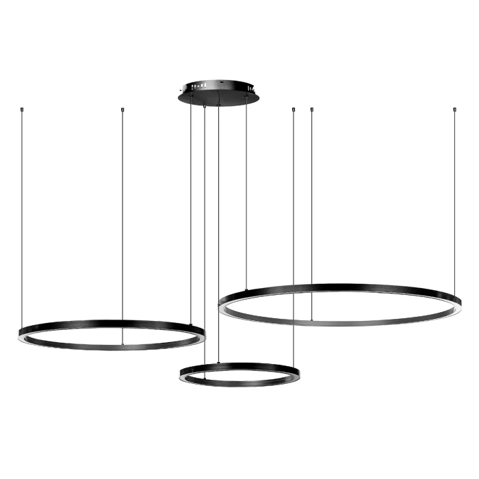 Lampa wisząca Monza okręgi 116W czarna 1236 - Decorativi