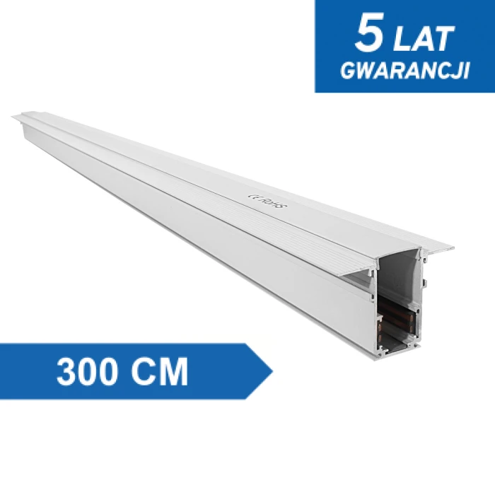 Szyna magnetyczna podtynkowa uniwersalna biała 300cm 1392 - Decorativi