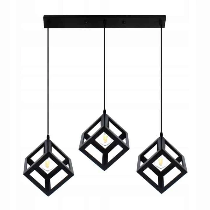 Lampa loft  na listwie Kostka  3xE27 do salonu ciekawa 504 - Decorativi